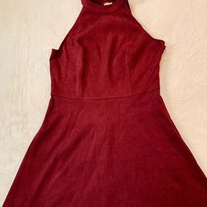 Suede Halter Dress
